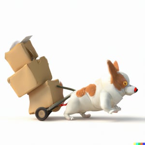 DALL·E 2023-10-17 01.32.05 - 3d corgi moving stuff